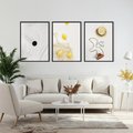 Zestaw obrazy w ramie, plakaty - śniadanie, cytryny, minimalizm - rama czarna