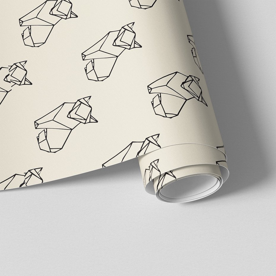 Tapeta - lis, geometria, zwierzę