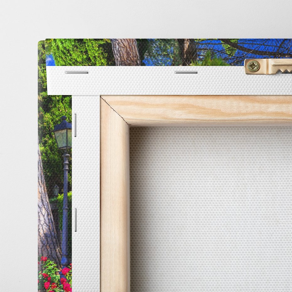 Obraz na płótnie - jezioro, miasto, góry