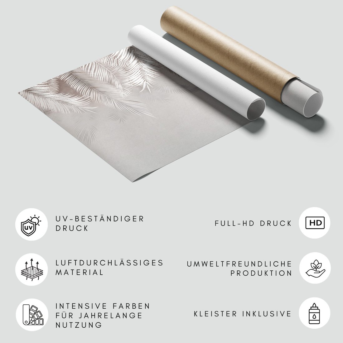 Fototapeta - beton, palmy, liście