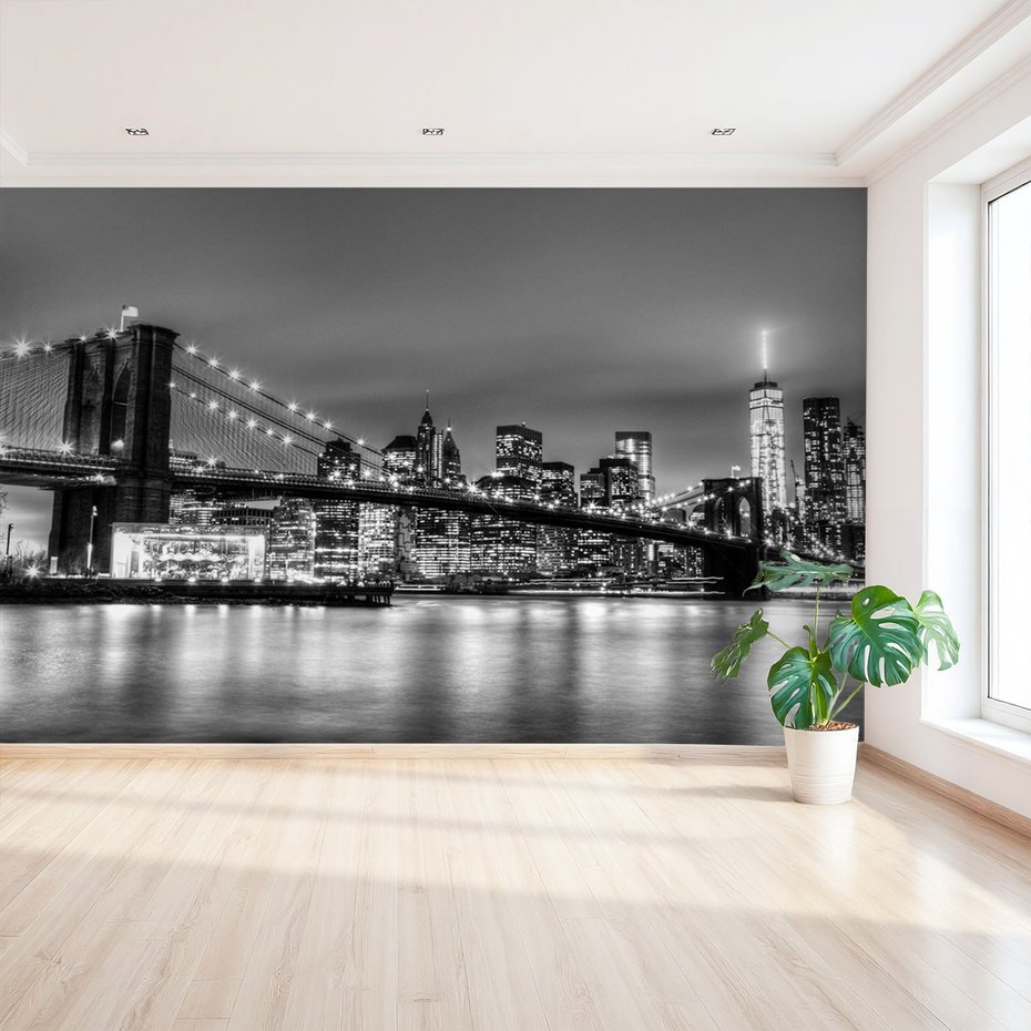 Fototapeta - miasto, most, noc