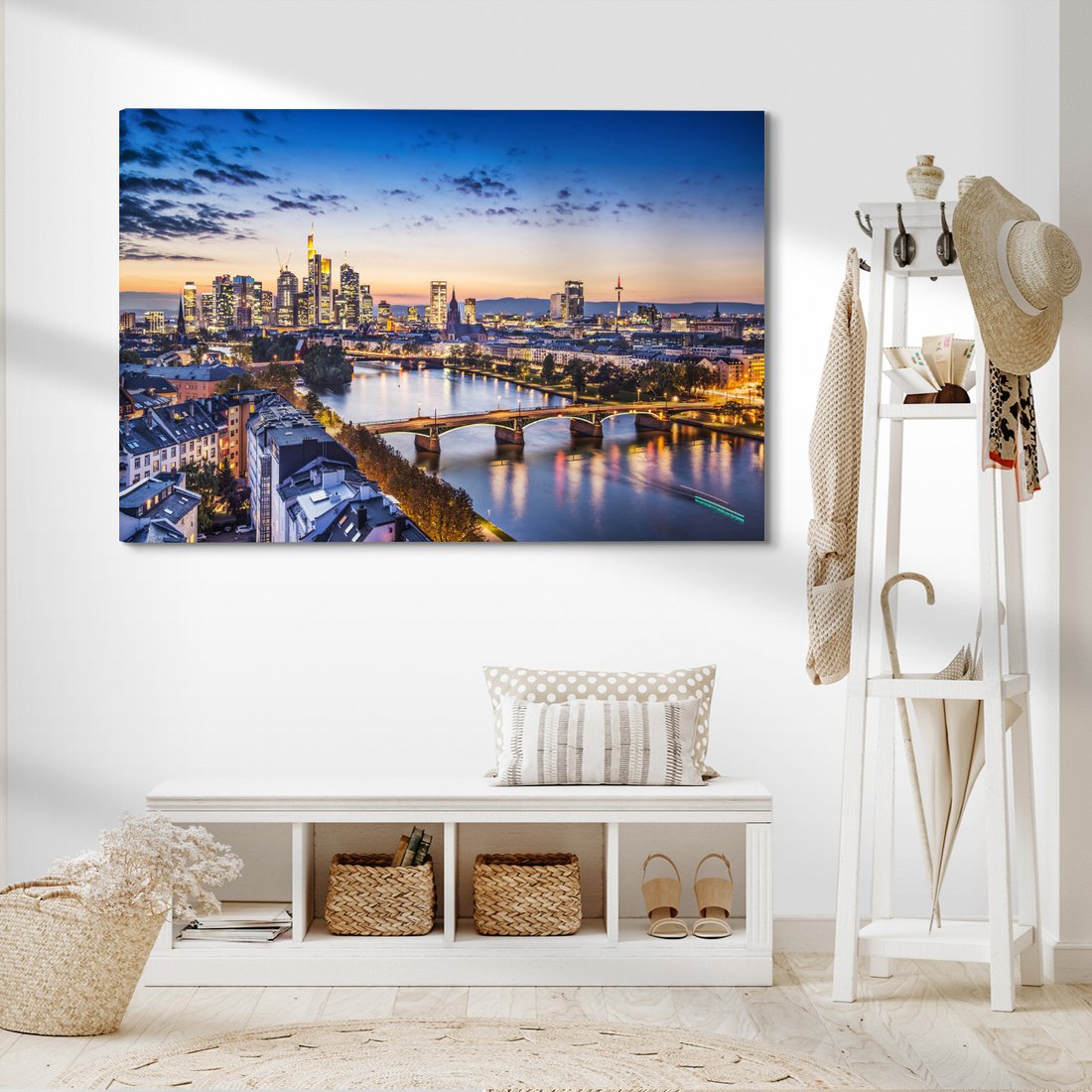 Obraz na płótnie - miasto, most, rzeka
