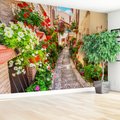 Fototapeta - kwiaty, uliczka, miasto