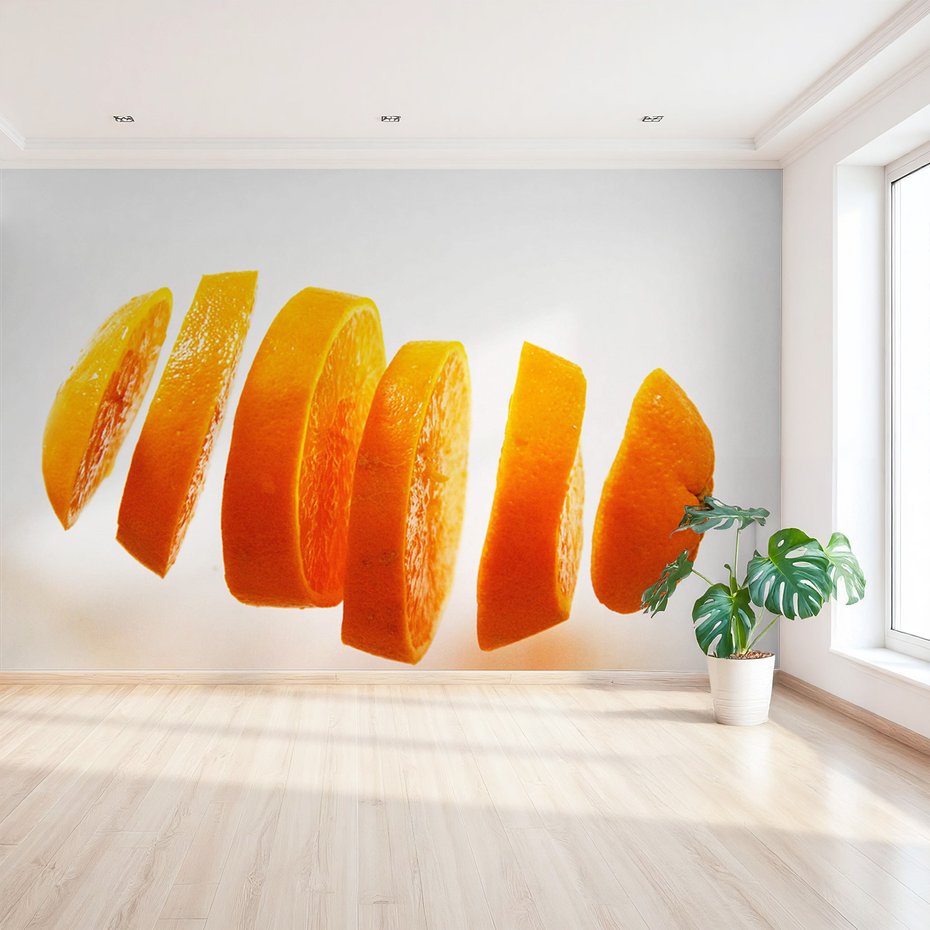 Fototapeta - pomarańcza, plasterki, owoce