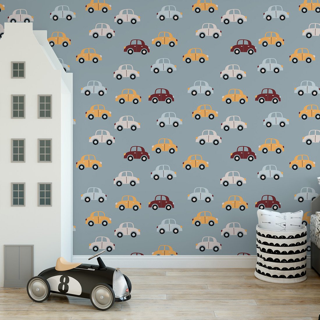 Tapeta - dziecięca, samochody, transport, tło