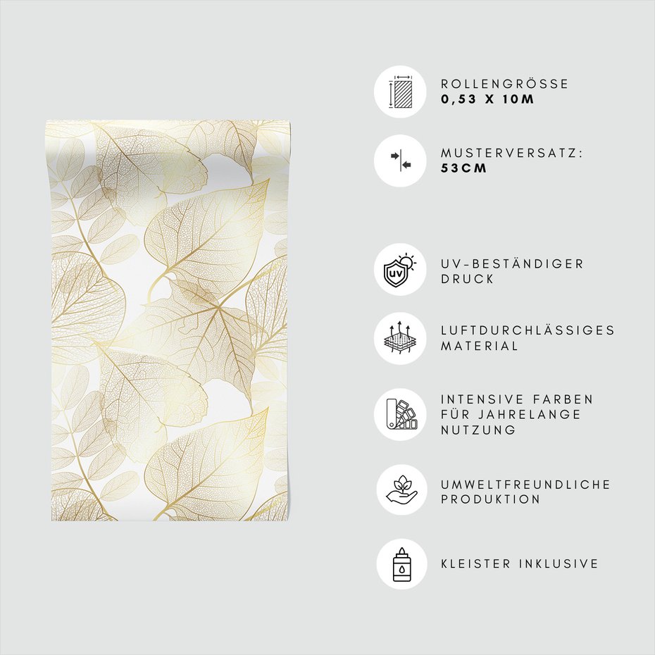 Tapeta - liście, ornament, tło