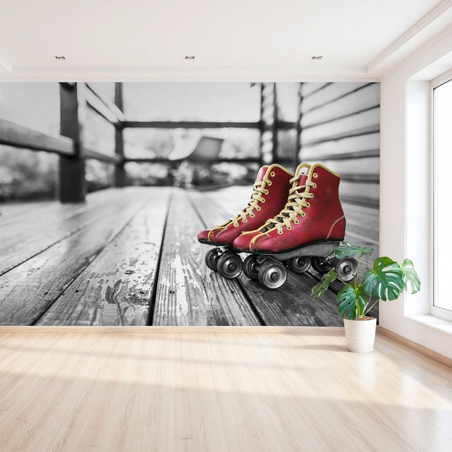 Fototapeta - wrotki, sport, retro