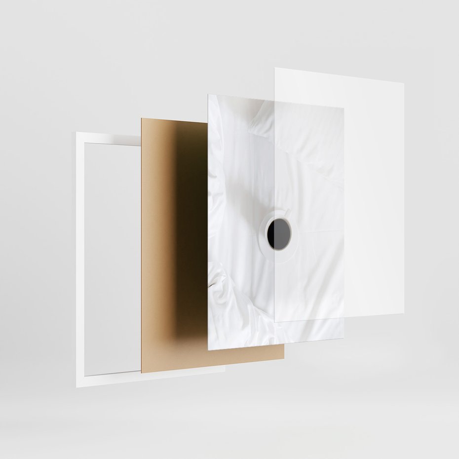 Zestaw obrazy w ramie, plakaty - śniadanie, cytryny, minimalizm - rama biała