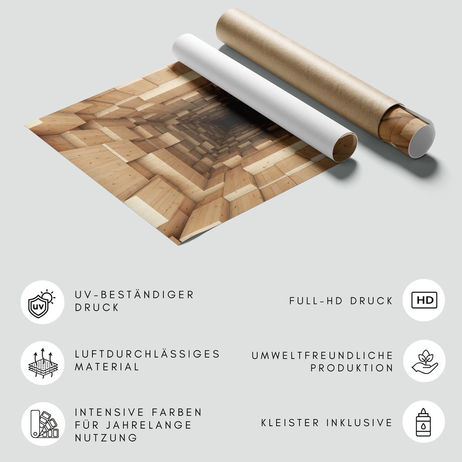 Fototapeta - drewno, tunel, abstrakcja