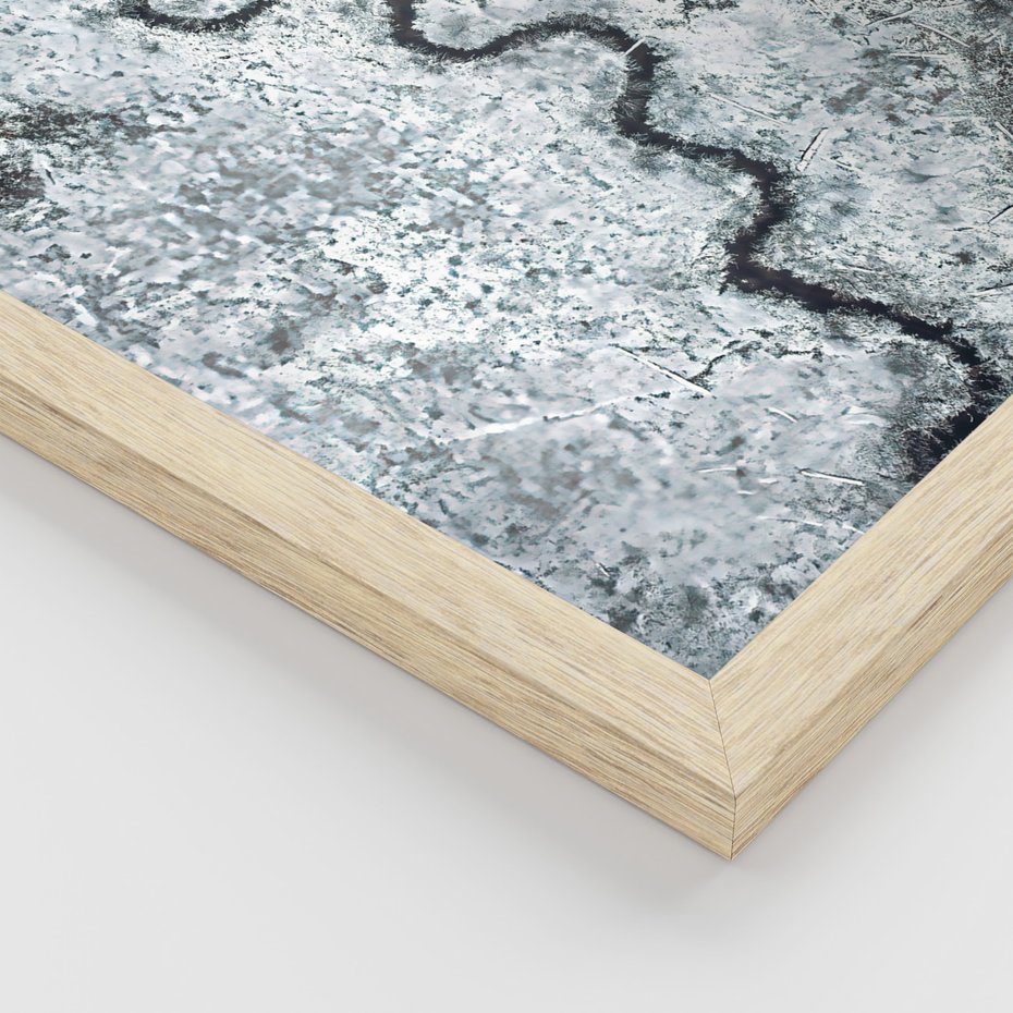 Zestaw obrazy w ramie, plakaty - zima, śnieg, góry - rama drewno