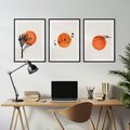 Zestaw obrazy w ramie, plakaty - Słońce, Ptaki, Drzewa - rama czarna