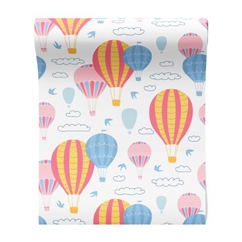 Tapeta - dziecięca, balony, chmury, ptaki