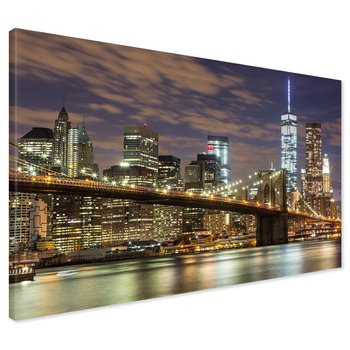 Obraz na płótnie - miasto, most, noc