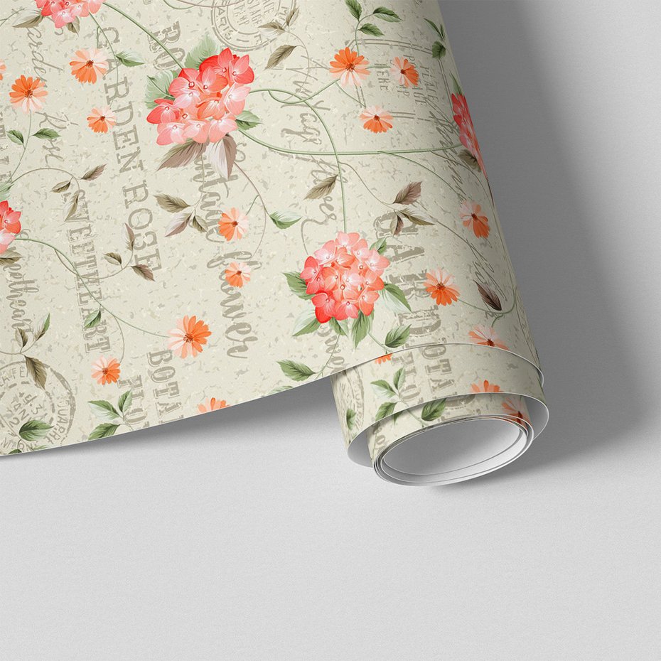 Tapeta - kwiaty, hortensje, retro