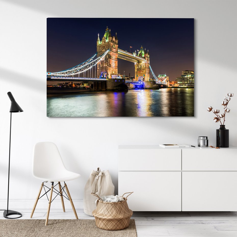 Obraz na płótnie - Tower Bridge, Londyn, noc