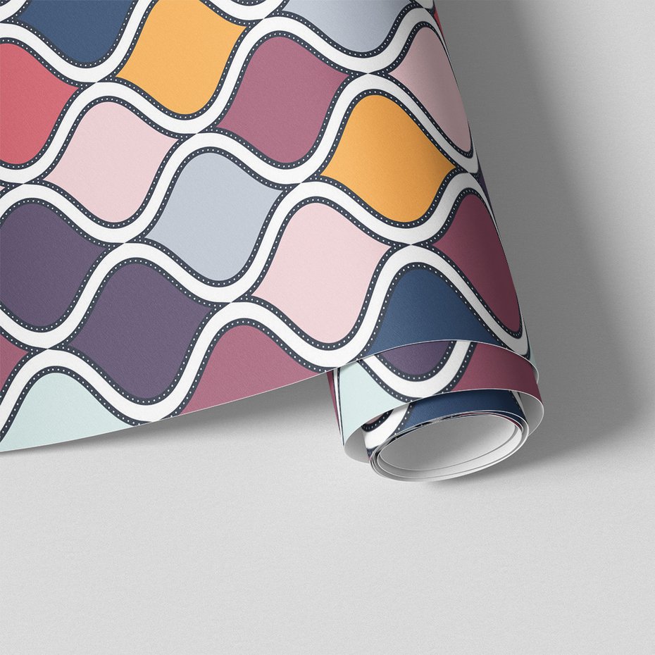 Tapeta - kształty, linie, kropki