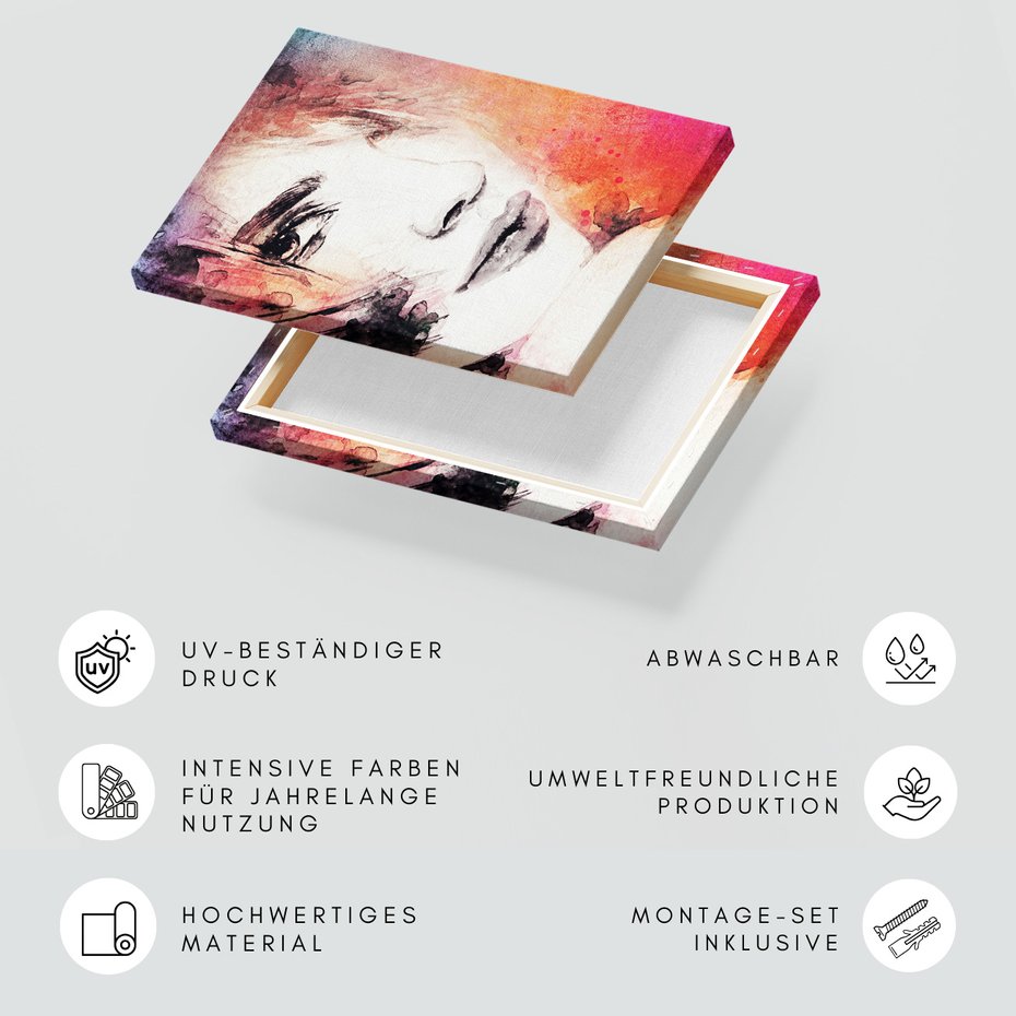 Obraz na płótnie - portret, akwarela, kobieta