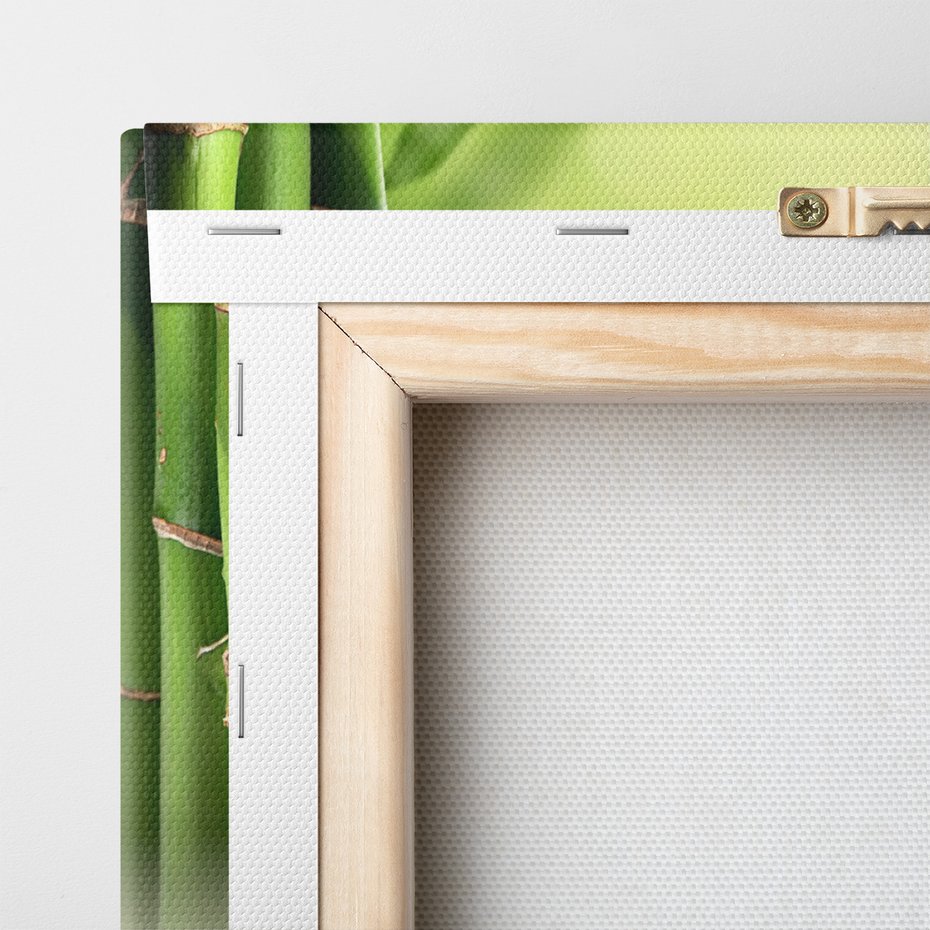 Obraz na płótnie - bambus, świece, relaks