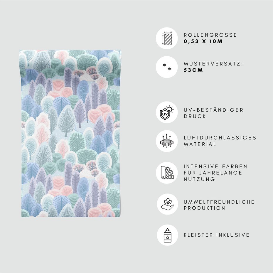 Tapeta - las, drzewa, zima