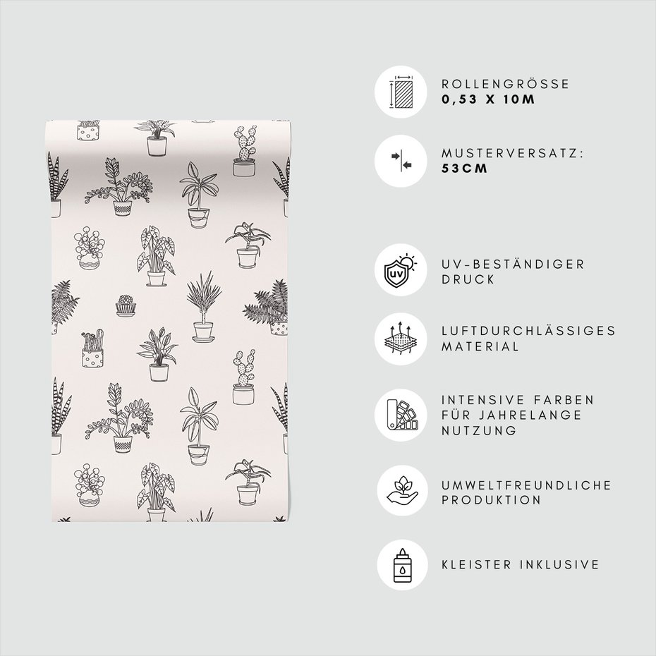 Tapeta - rośliny, doniczki, liście