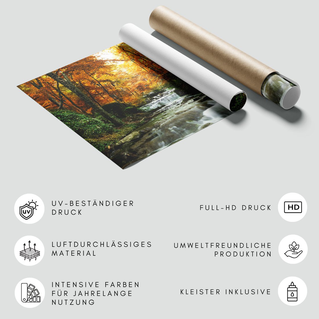 Fototapeta - jesień, las, wodospad