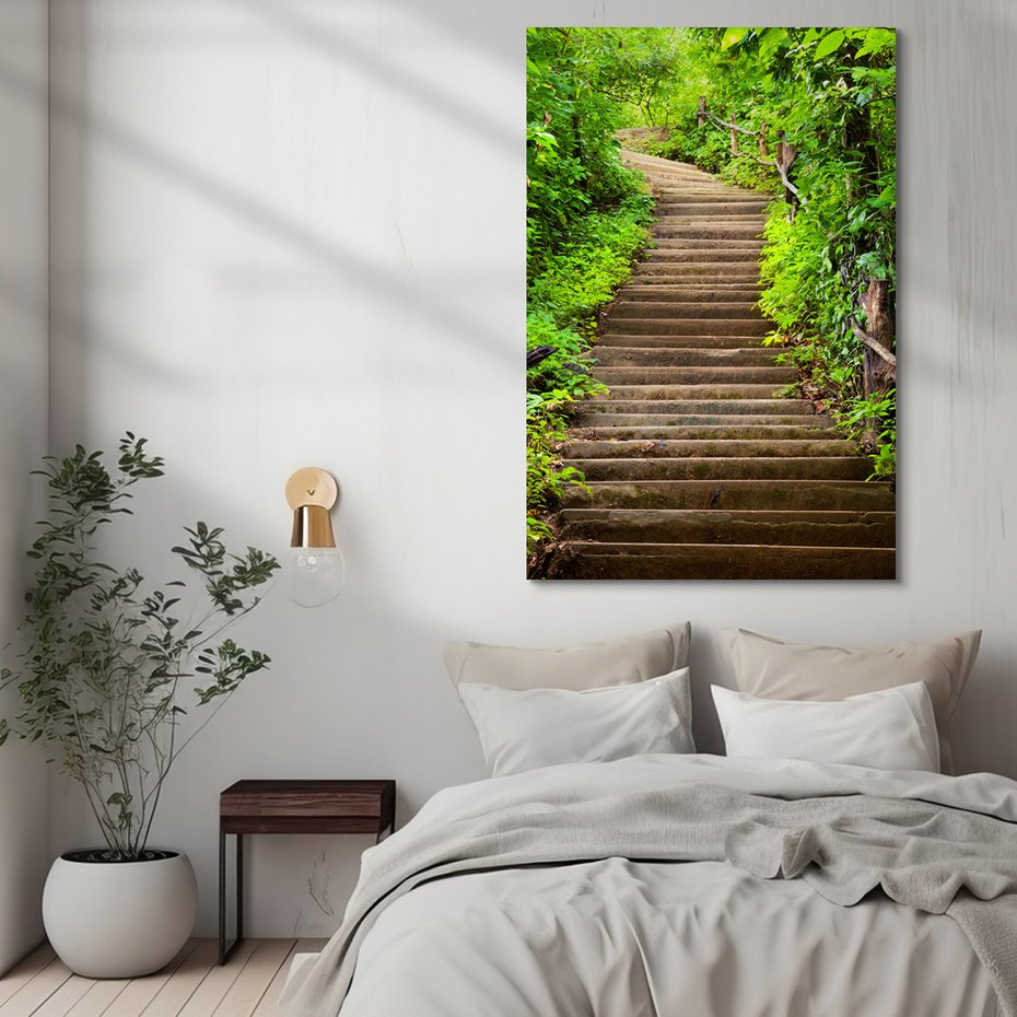 Obraz na płótnie - schody, las, natura