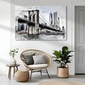 Obraz na płótnie - most, miasto, budynki