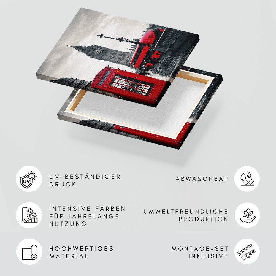 Obraz na płótnie - Londyn, autobus, budka telefoniczna