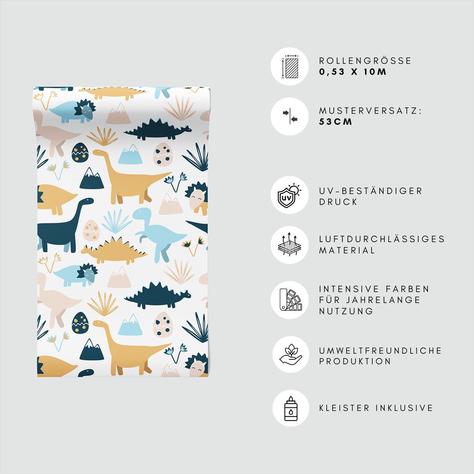 Tapeta - dziecięca, dinozaury, jajka, góry