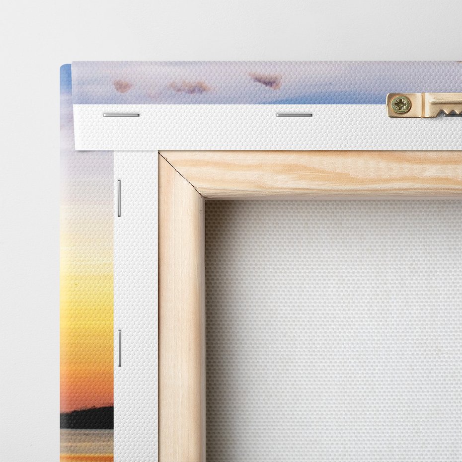 Obraz na płótnie - pomost, zachód słońca, woda