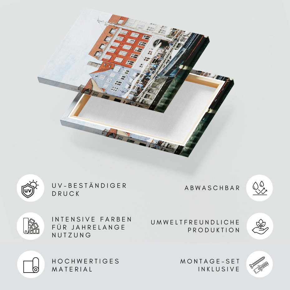 Obraz na płótnie - miasto, budynki, woda