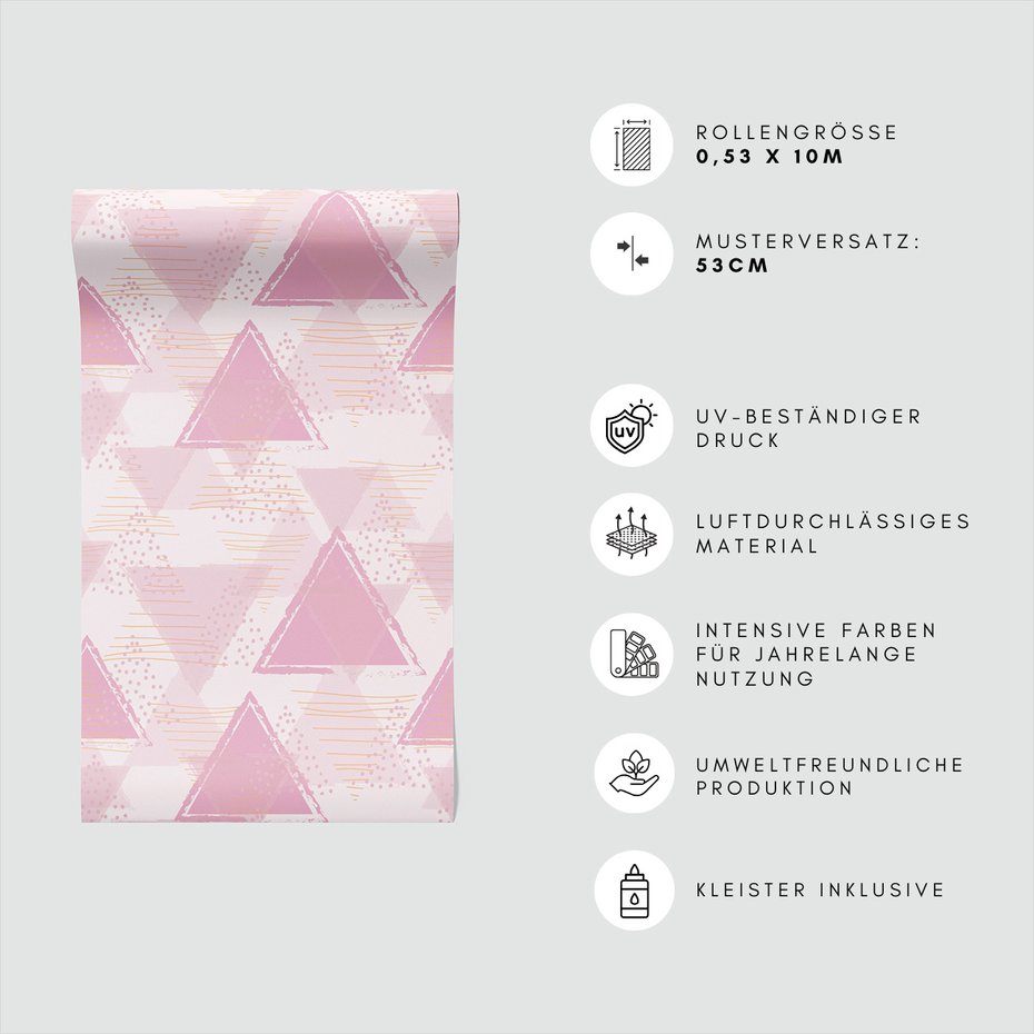 Tapeta - trójkąty, kropki, linie