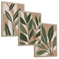 Zestaw obrazy w ramie, plakaty - liście, rośliny, abstrakcja - rama drewno