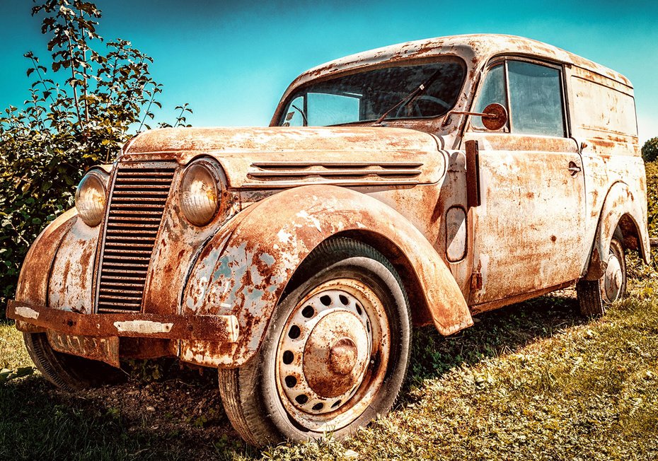 Fototapeta - samochód, zardzewiały, klasyczny