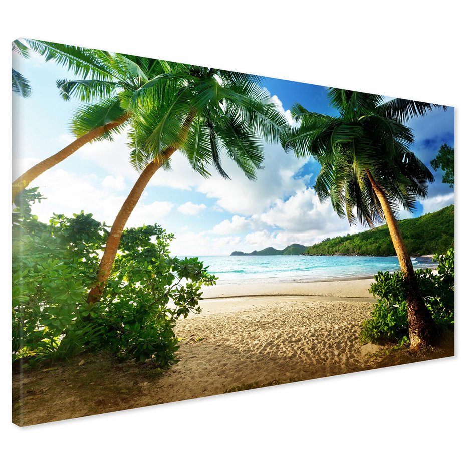 Obraz na płótnie - plaża, palmy, morze