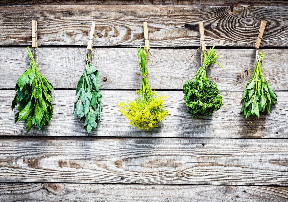 Fototapeta - zioła, drewno, przyprawy