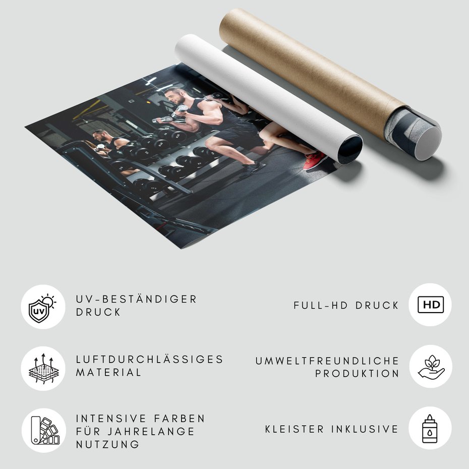 Fototapeta - siłownia, ćwiczenia, ciężary