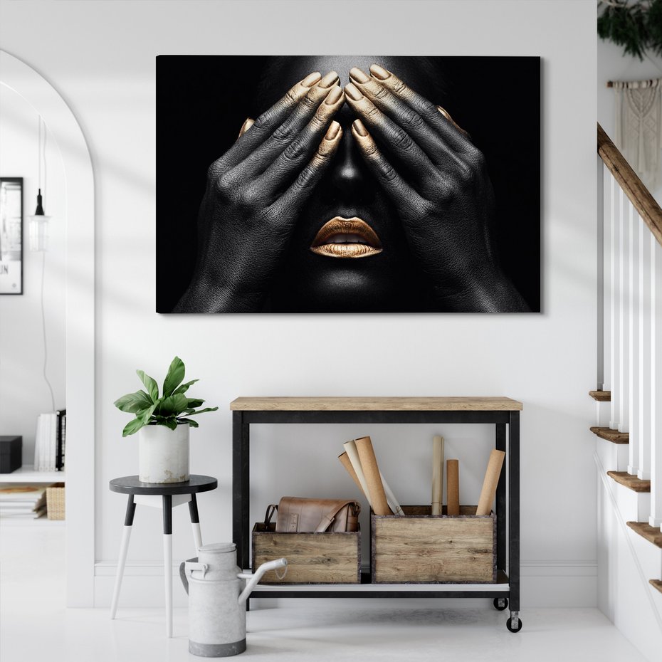 Obraz na płótnie - abstrakcja, złoto, ręce