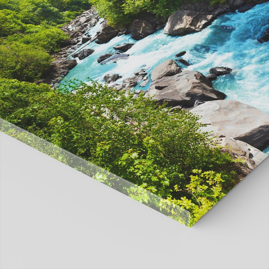 Obraz na płótnie - rzeka, góry, las