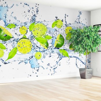 Fototapeta - limonki, woda, liście