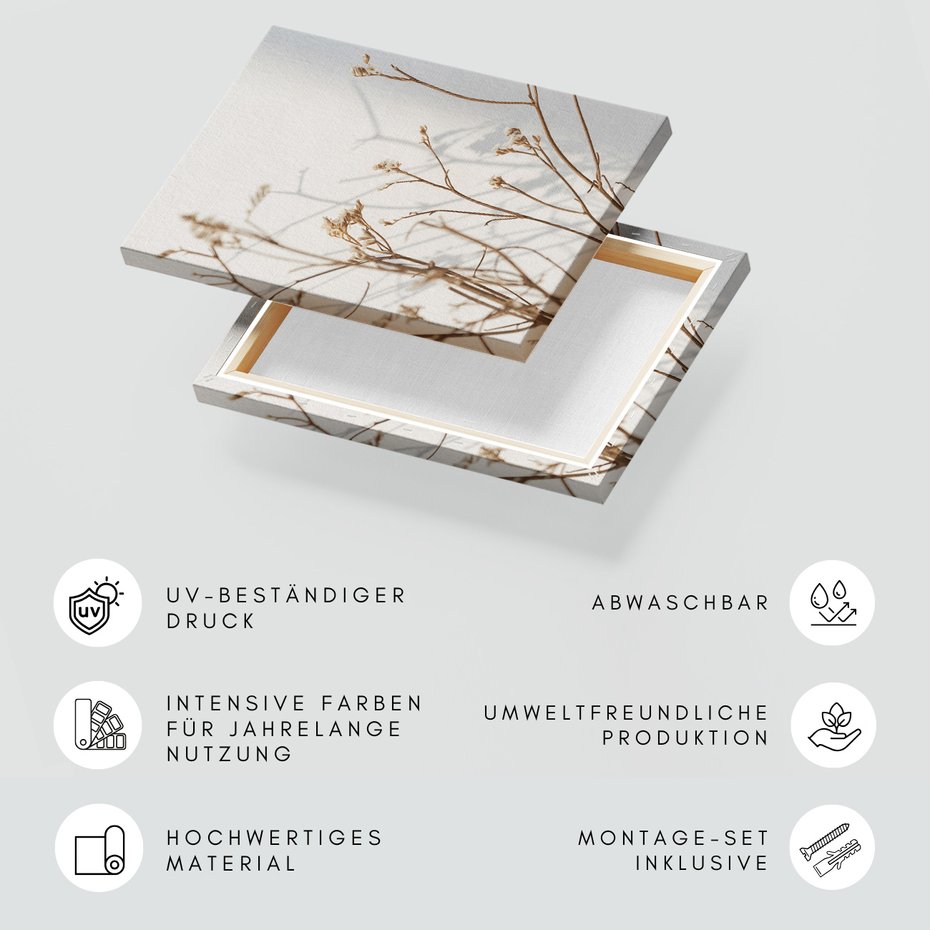 Obraz na płótnie - kwiaty, suszone, brązowe