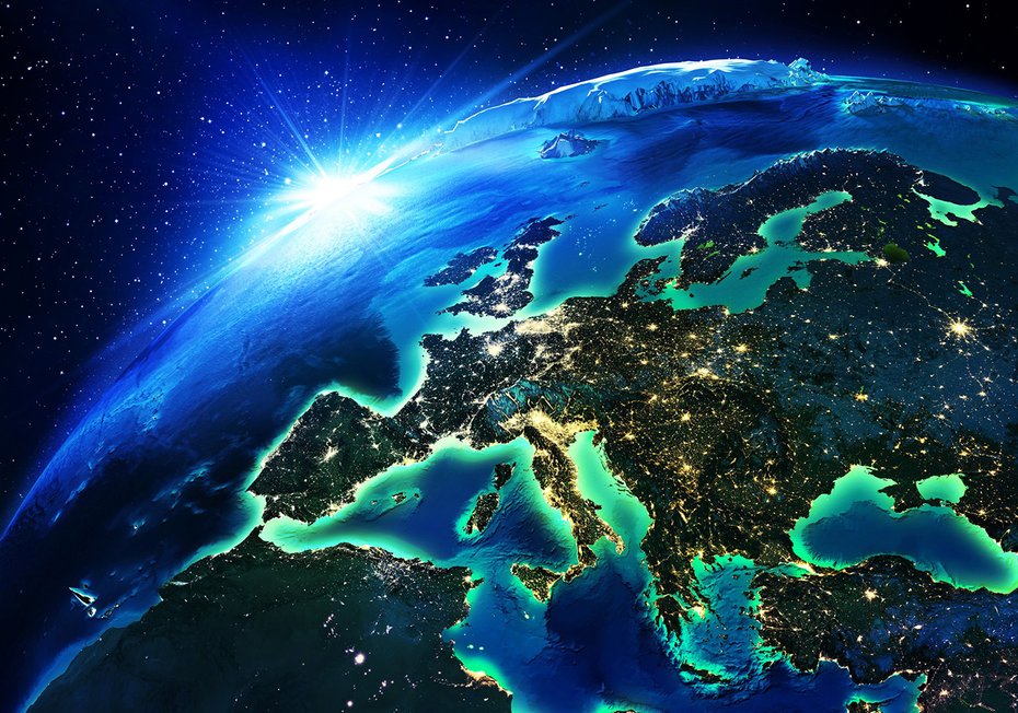 Fototapeta - ziemia, kosmos, światło