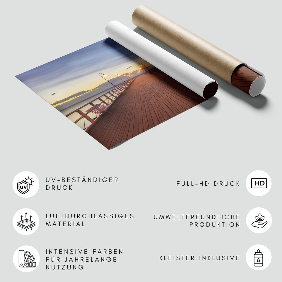 Fototapeta - morze, molo, wieczór