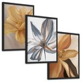 Zestaw obrazy w ramie, plakaty - kwiaty, płatki, dekoracja - rama czarna