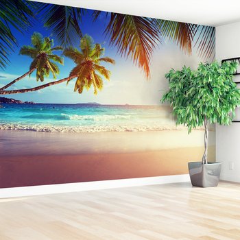 Fototapeta - plaża, palmy, morze