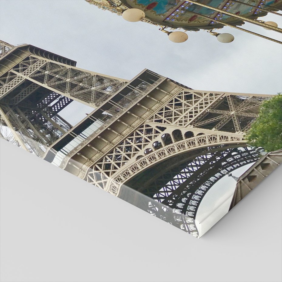 Obraz na płótnie - Paryż, Wieża Eiffla, karuzela