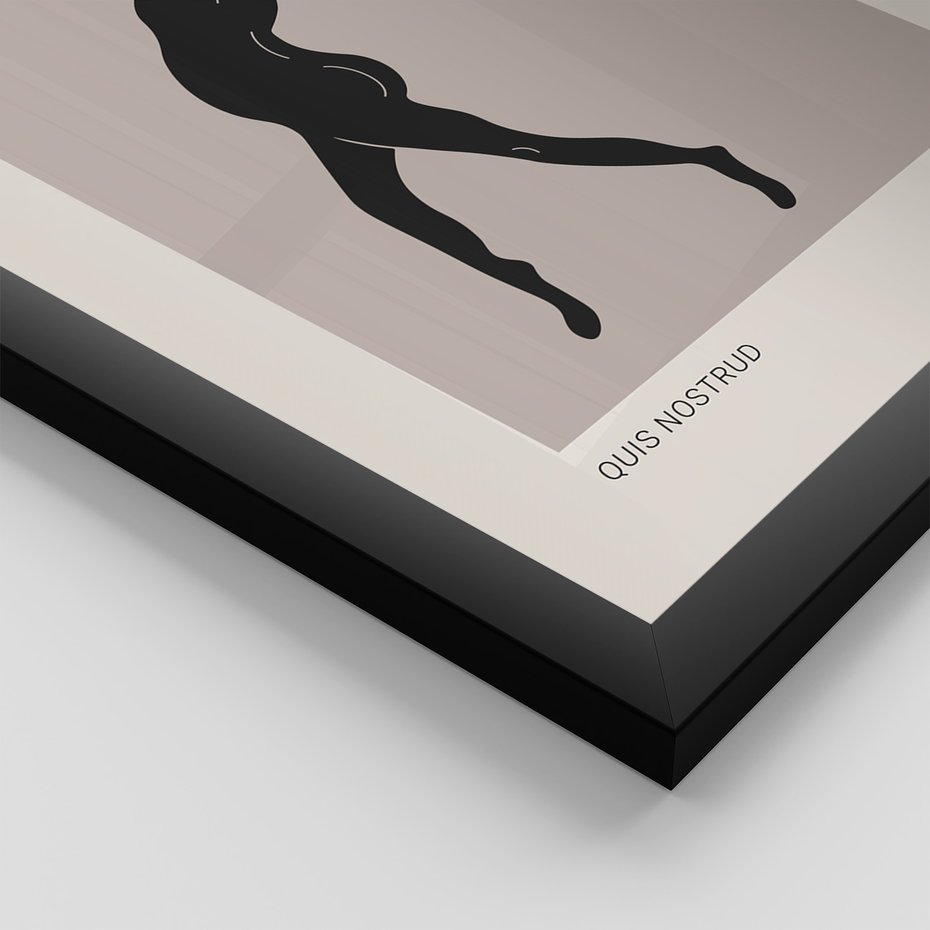 Zestaw obrazy w ramie, plakaty - sztuka, postać, taniec - rama czarna