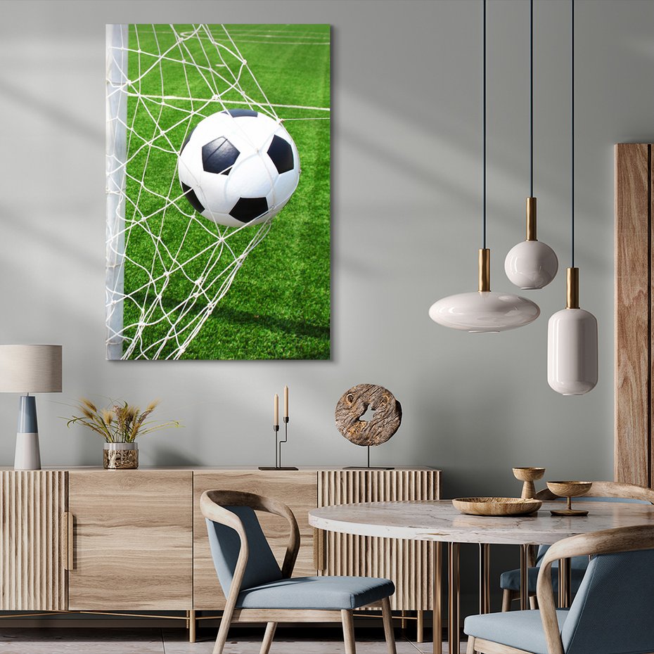 Obraz na płótnie - piłka nożna, bramka, siatka