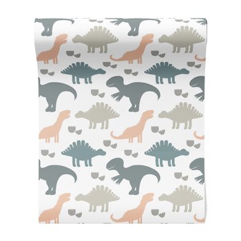 Tapeta - dziecięca, dinozaury, wzór, jaja