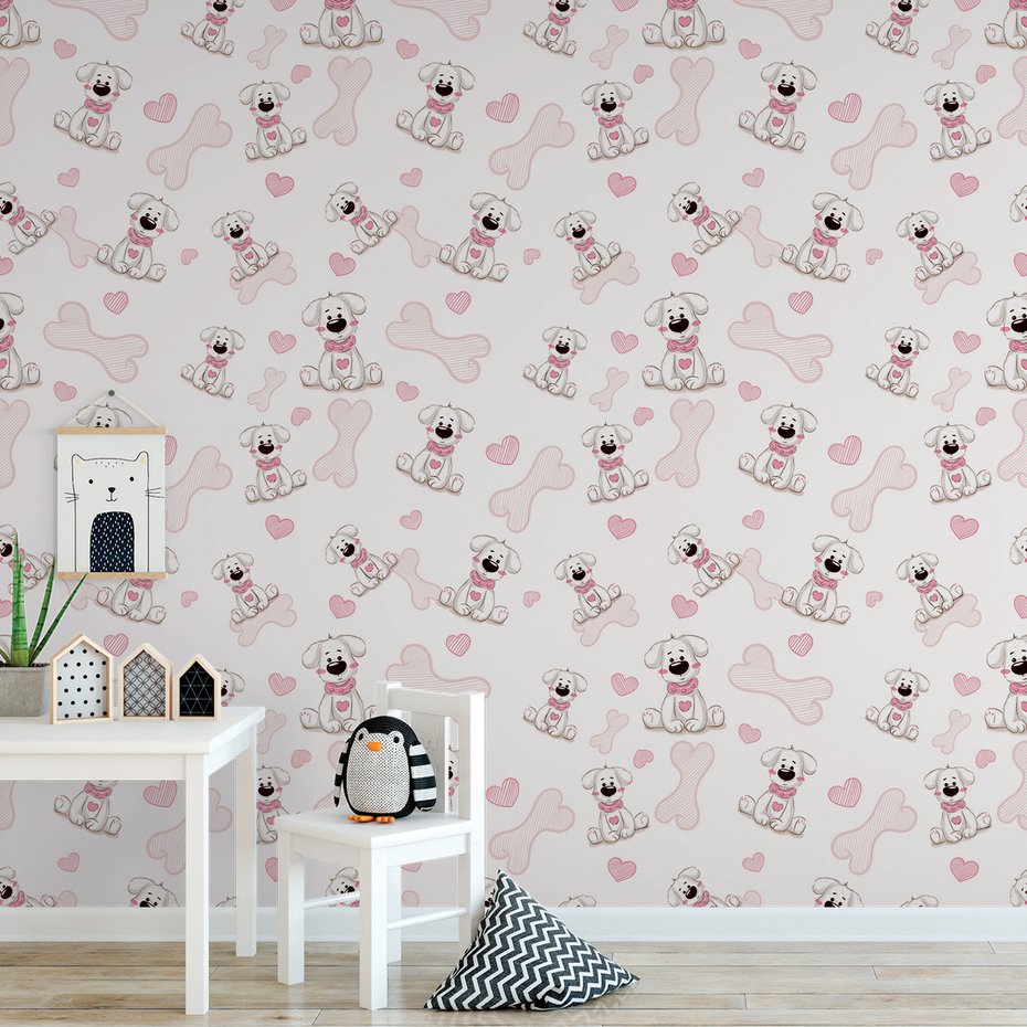 Tapeta - dziecięca, pieski, kości,
